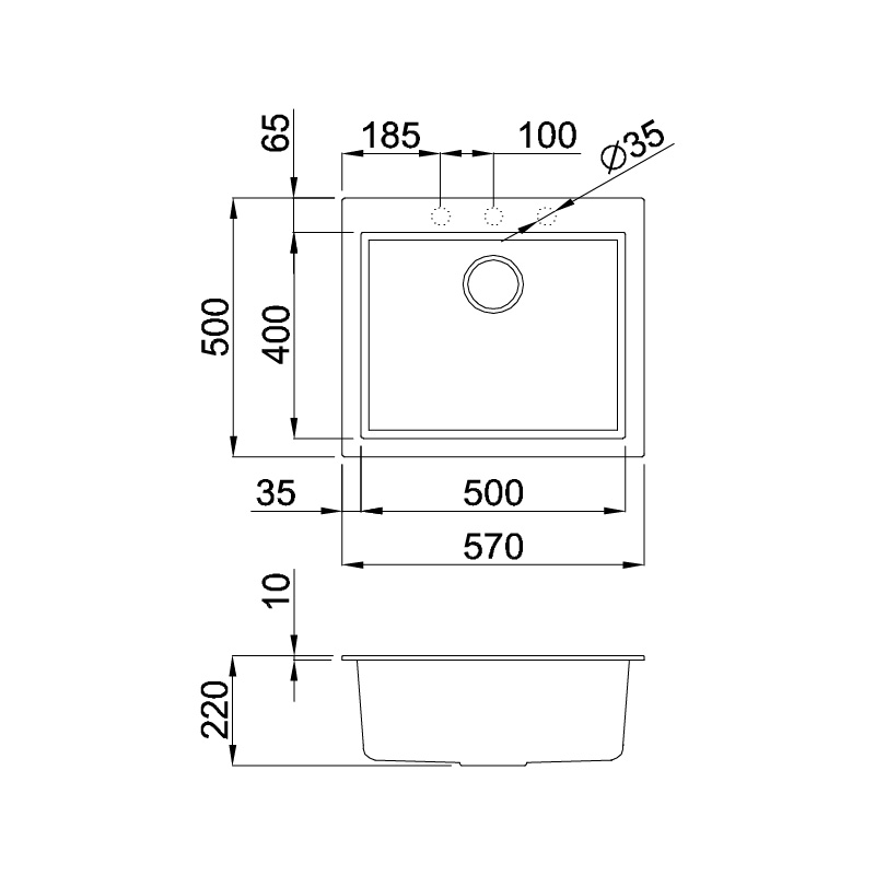 Chậu đá TITANIUM K-10573