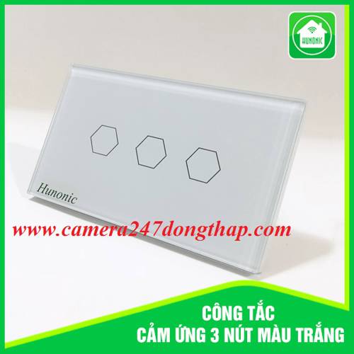 Công Tắc Cảm Ứng 3 nút Hunonic ( Trắng/ Đen)