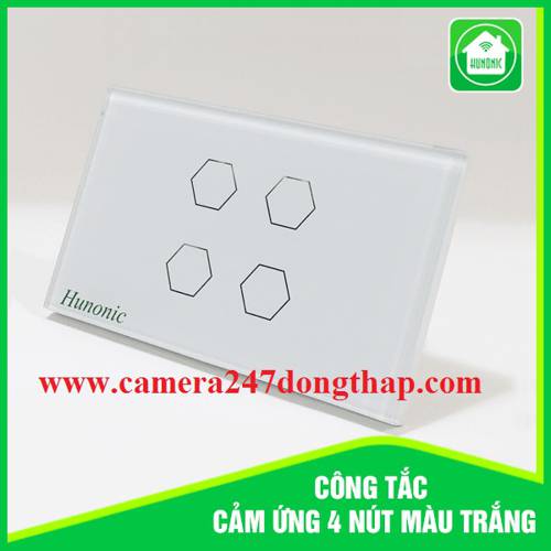 Công Tắc Cảm Ứng 4 nút Hunonic ( Trắng/ Đen)