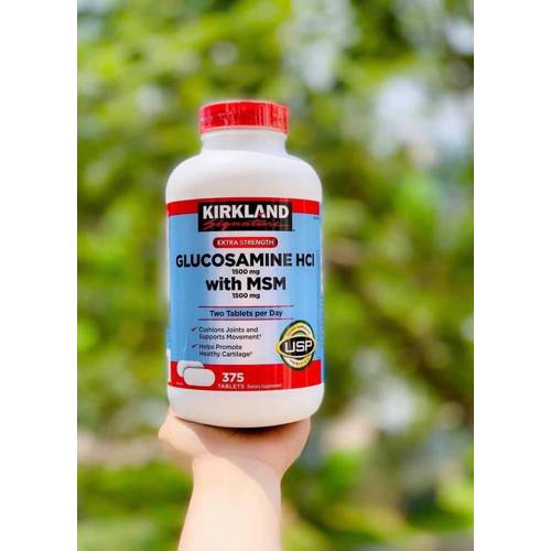 Glucosamine 375 Viên - Glucosamine HCL 1500mg Kirkland Hỗ Trợ Điều Trị Viêm Khớp, Bôi Trơn Khớp Xươn