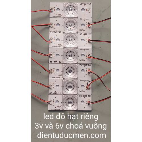 Led hạt rời chóa vuông 3v