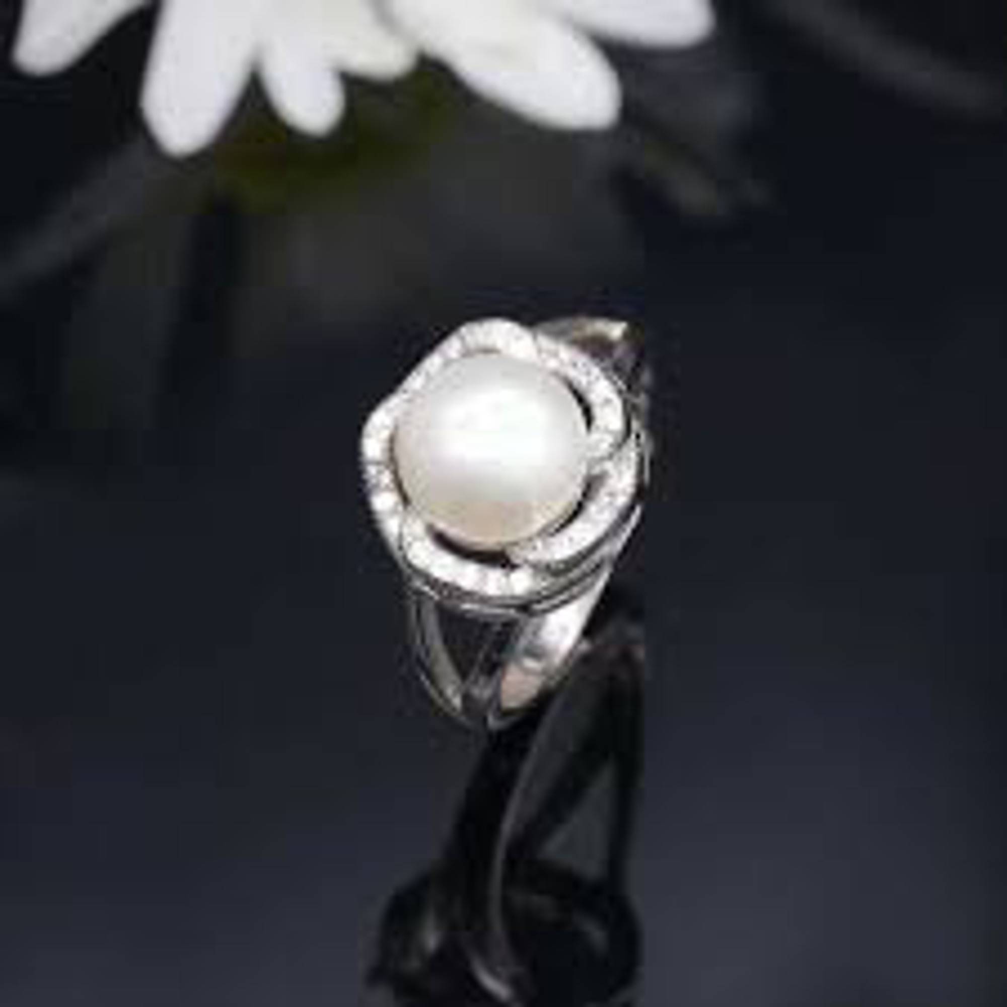 Nhẫn cầu hôn kim cương Moissanite Viền đá tấm lấp lánh - N02