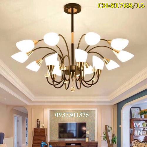 ĐÈN CHÙM HIỆN ĐẠI 15 BÓNG_TẶNG KÈM BÓNG ĐÈN LED