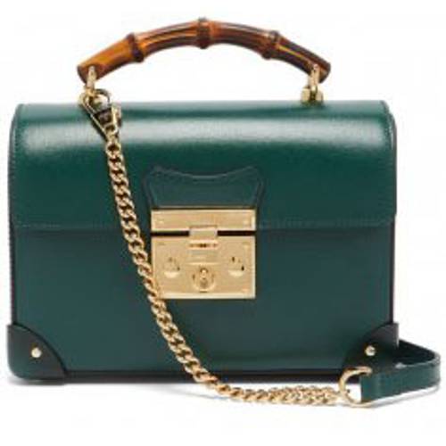 Gucci Padlock bamboo-handle leather handbag Green