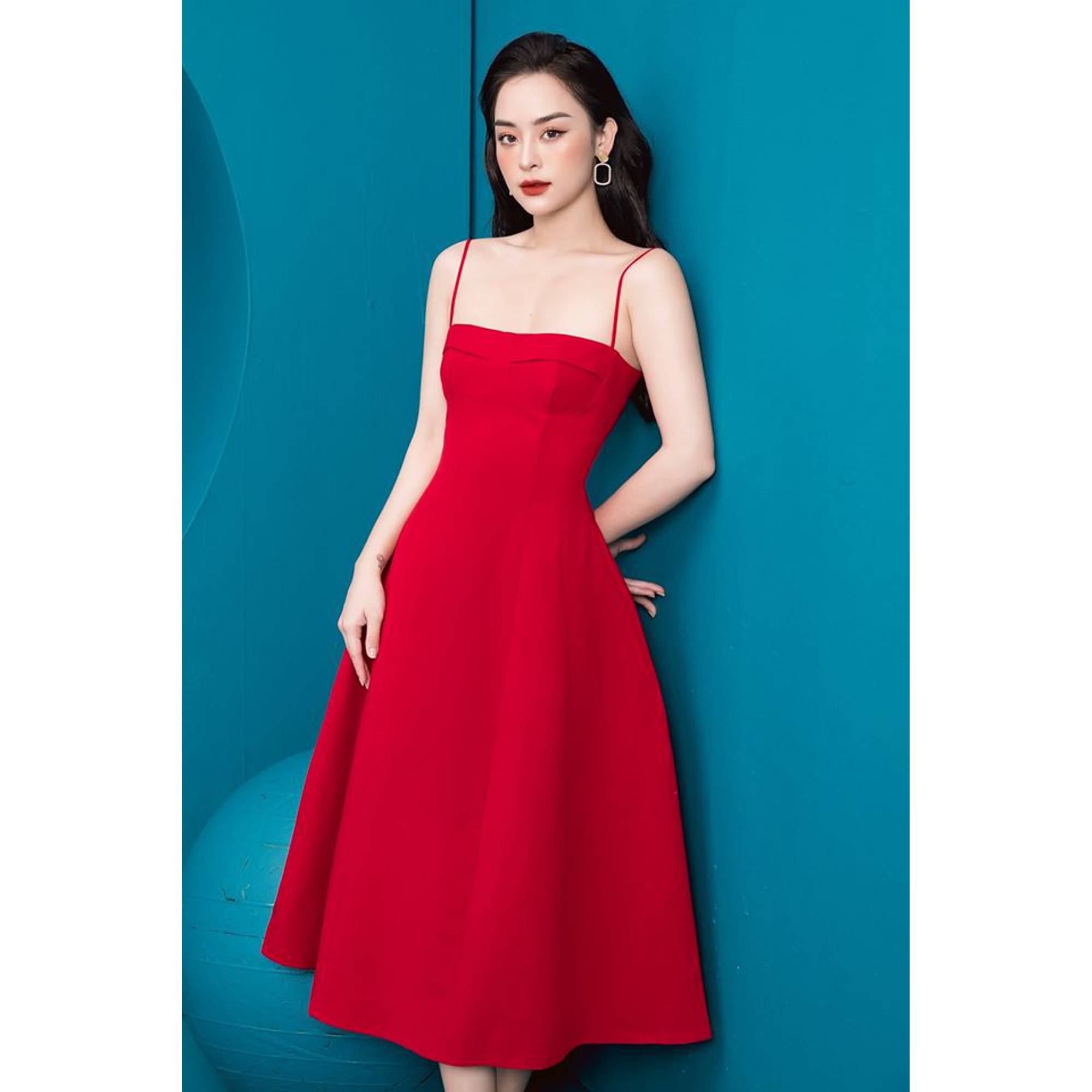 Đầm 2 dây cúp xòe thiết kế cao cấp