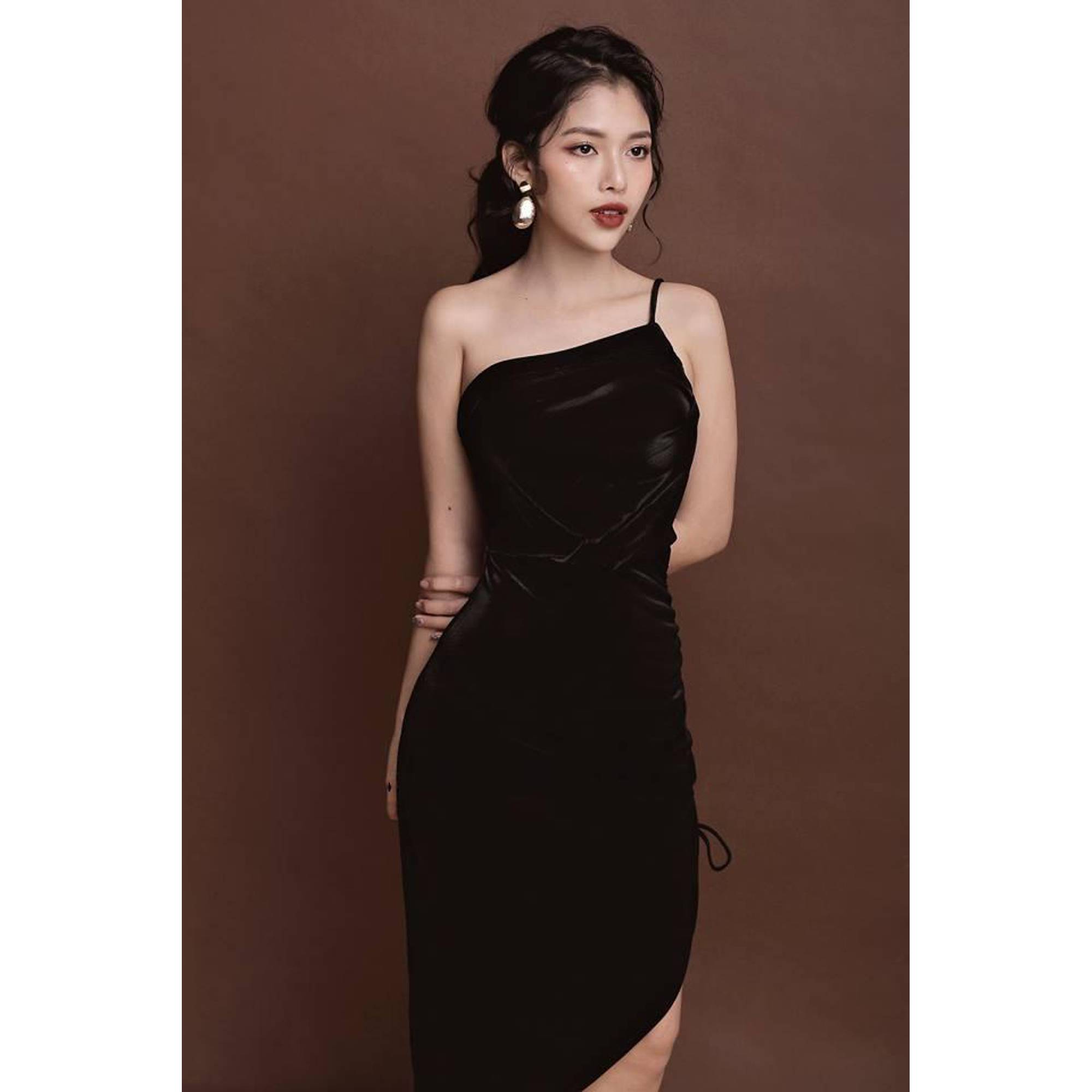 Đầm body rút eo lai xéo thiết kế cao cấp