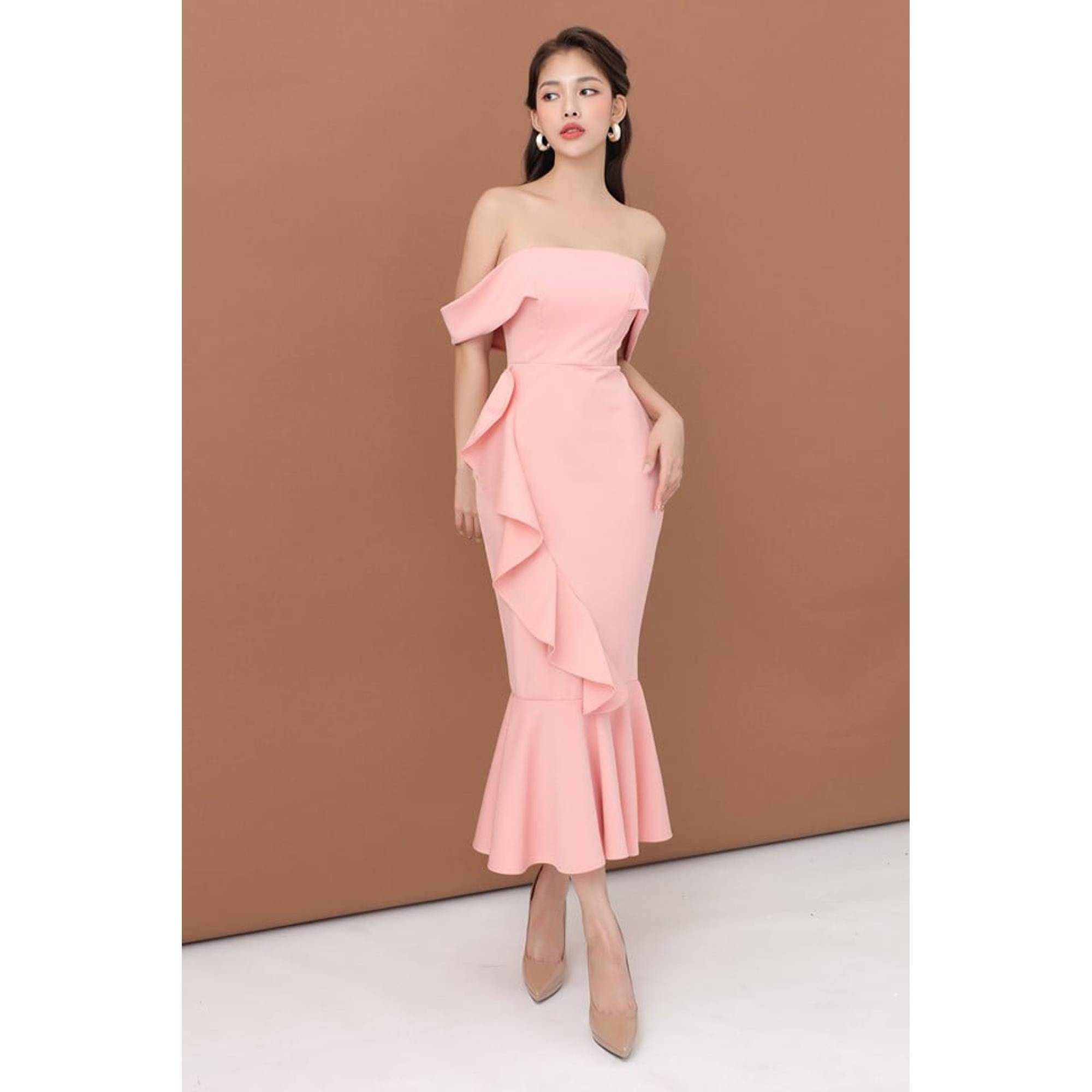 Đầm body vai ngang bèo váy thiết kế cao cấp