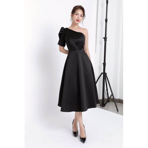 Đầm xòe lệch vai thiết kế sang trọng