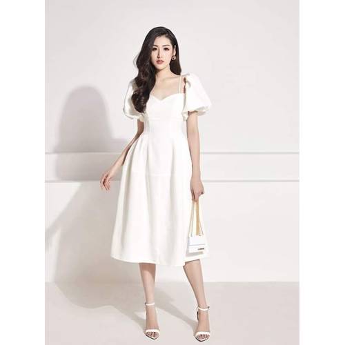 Đầm xòe tay phồng thiết kế quyến rũ