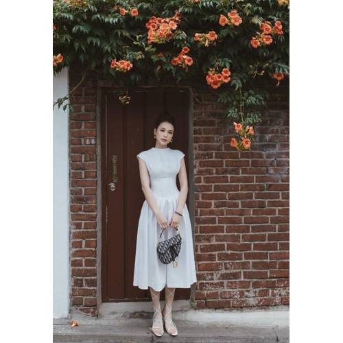 Đầm xòe tay con váy xếp ly thiết kế cao cấp