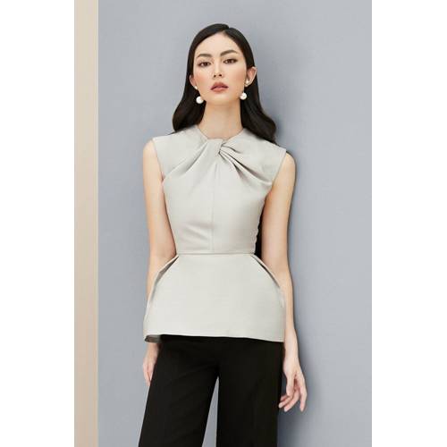Set áo xoắn cổ quần suông thiết kế cao cấp