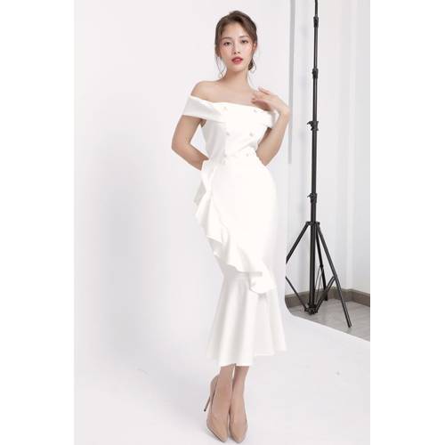 Đầm vai ngang bèo váy thiết kế cao cấp