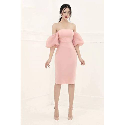 Đầm body cúp tay voan phồng thiết kế cao cấp