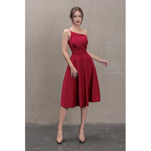Đầm lệch vai xòe thiết kế cao cấp