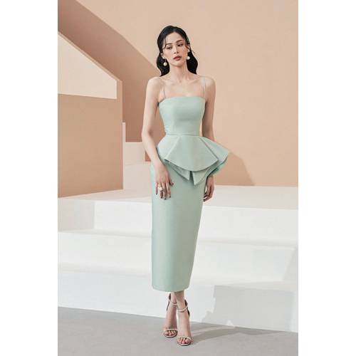 Đầm body 2 dây bèo trước thiết kế cao cấp