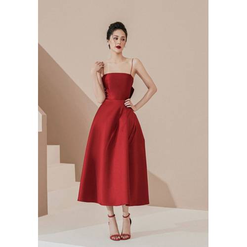 Đầm xòe 2 dây nở sau thiết kế cao cấp