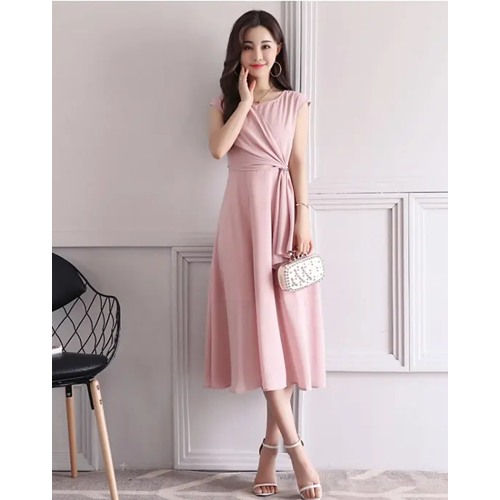 Váy voan tơ xòe bèo hồng