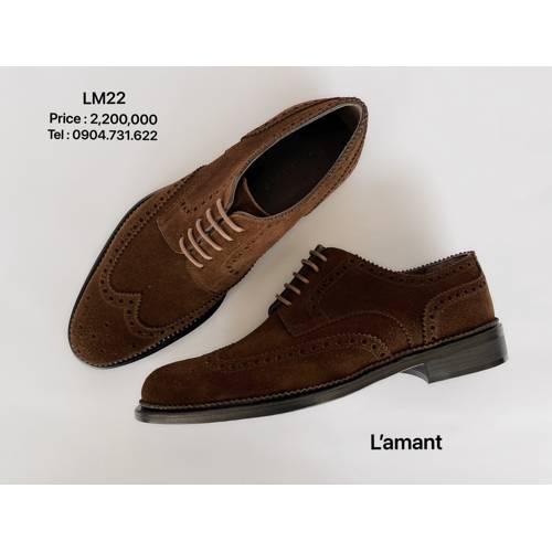 WINGTIP DERBY BROGUES LM22 #SUEDE DARK BROWN