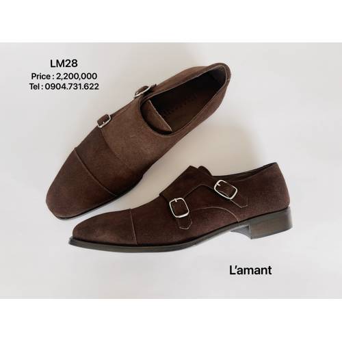 MONK STRAP LM28 #SUEDE DARK BROWN