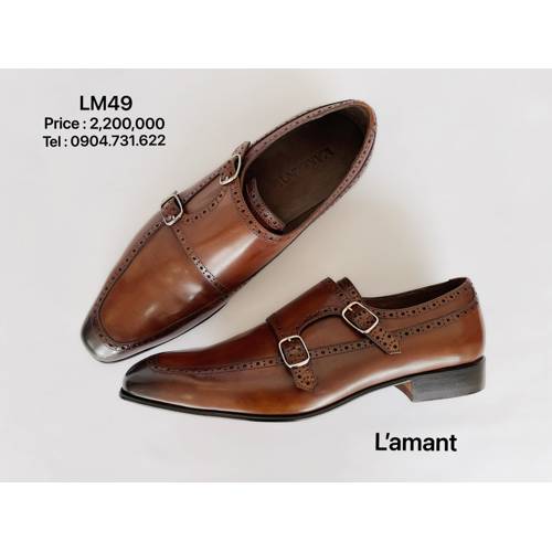 DOUBLE MONK STRAP LM49 #MIIDLE BROWN