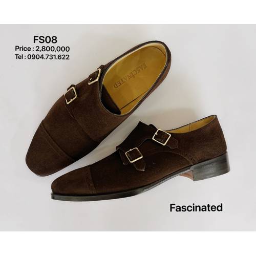 MONK STRAP FS08 #SUEDE DARK BROWN