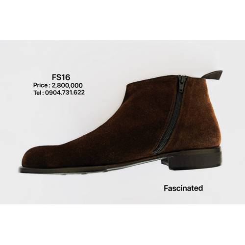 ZIPPER BOOTS FS16 #SUEDE DARK BROWN