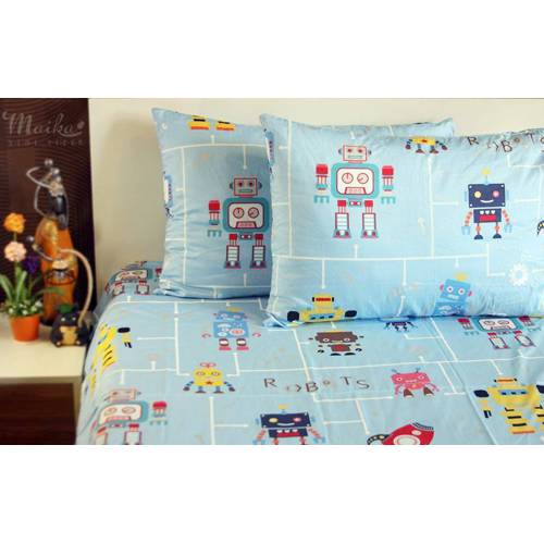 Bộ drap cotton satin bé trai robo ( bộ 4 món )