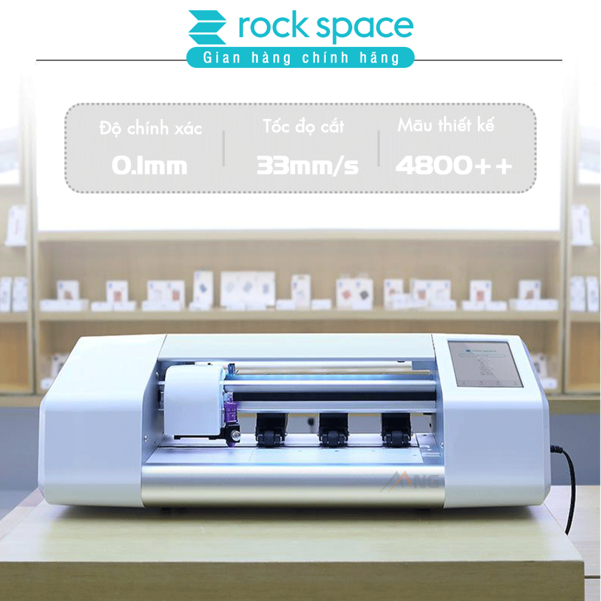 Máy cắt kính cường lực, Cắt dán lưng Rockspace cho iPhone, iPad, máy tính bảng, đồng hồ smartwatch,