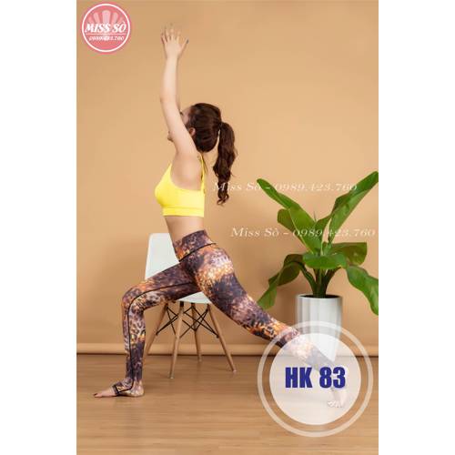 Set -  Quần tập gym yoga họa tiết DA BÁO - HK83