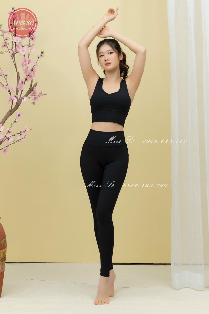 Đồ Tập Gym Yoga Nữ - Hàng Thiết Kế Miss Sò Vn8 Đen