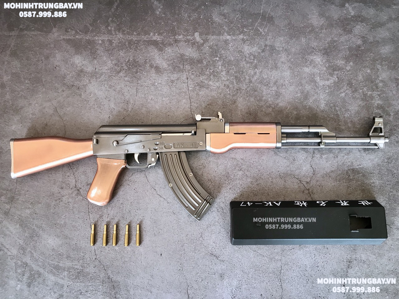 Mô hình súng AKM47 tỉ lệ 11 bản thường bắn đạn thạch
