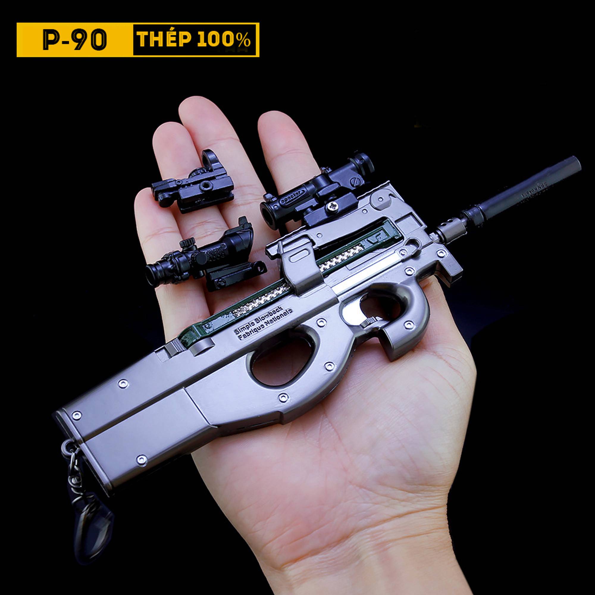 Mô Hình PUBG P90 Tặng Kèm 3 Scope Và Kệ Trưng Bày 19cm