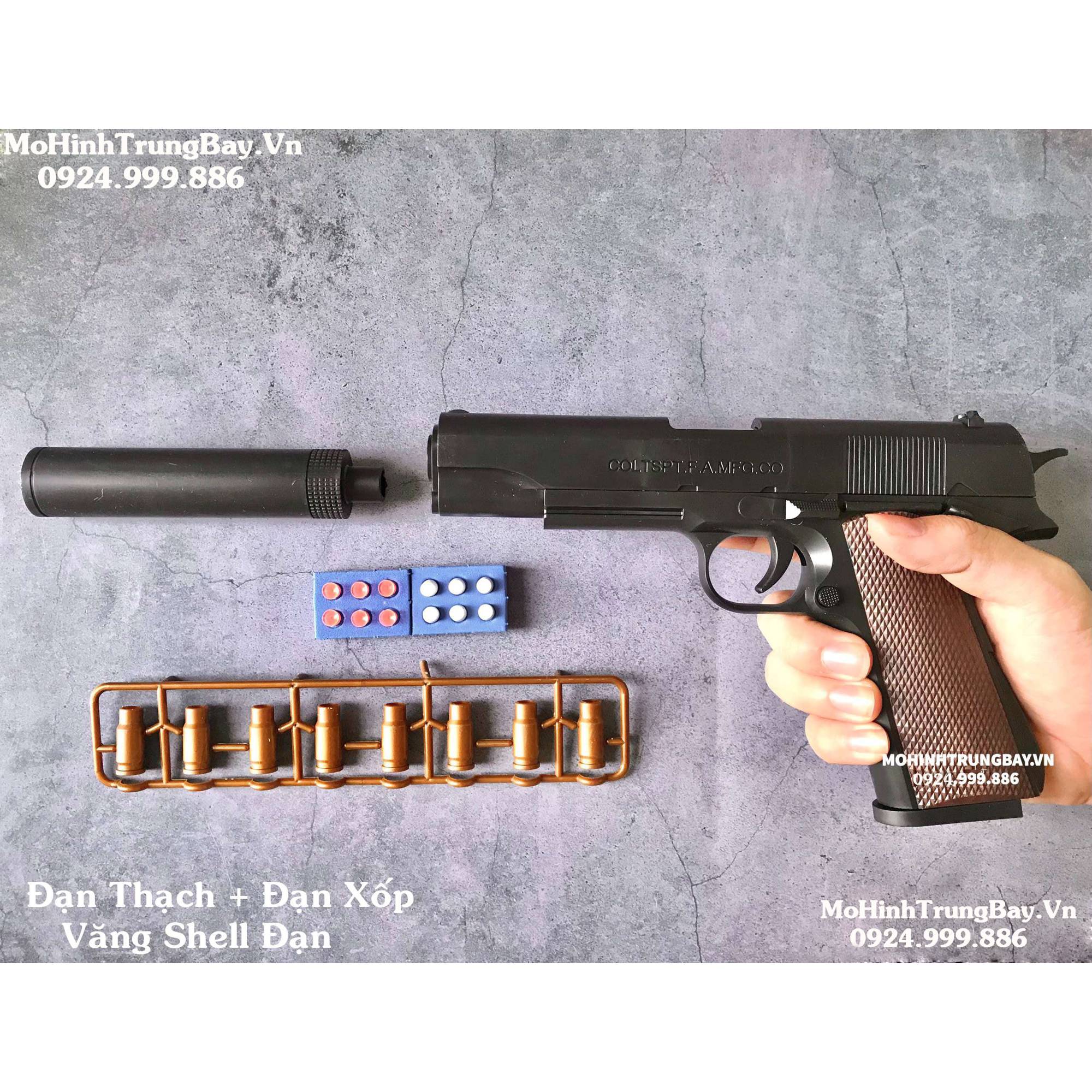 Súng lục đồ chơi Colt M1911 đạn thạch tỷ lệ 11  Súng đồ chơi đạn thạch  cao cấp