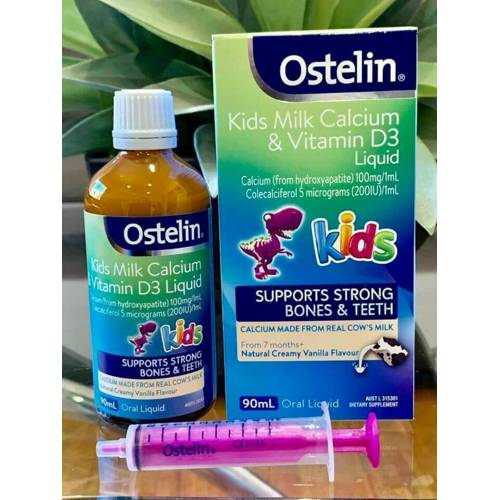 Canxi sữa và D3 cho bé Ostelin Kids Milk Calcium & Vitamin D3 Liquid