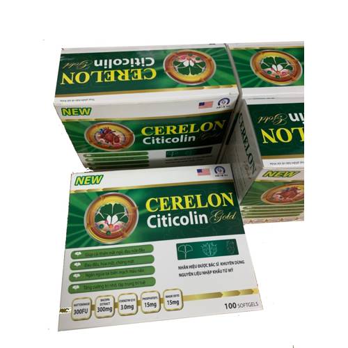 VIÊN BỔ NÃO CERELON CITICOLIN GOLD - Dùng cho các trường hợp hoa mắt chóng mặt, rối loạn tiền đình