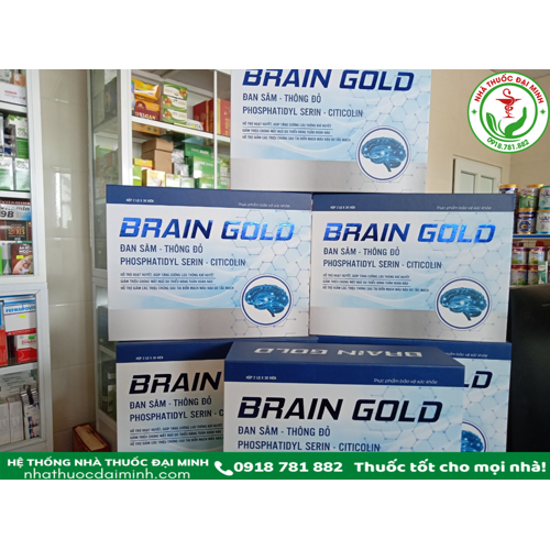 VIÊN UỐNG BỔ NÃO BRAIN GOLD ĐAN SÂM, THÔNG ĐỎ