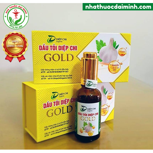 Dầu Tỏi Diệp Chi Gold 30ml - Hỗ Trợ Giảm Ho, Cảm, Sổ Mũi, Nghẹt Mũi Cho Bé