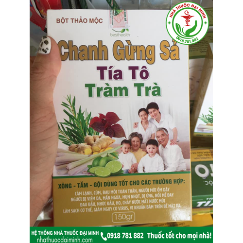 BỘT XÔNG THẢO MỘC CHANH GỪNG SẢ TÍA TÔ TRÀM TRÀ