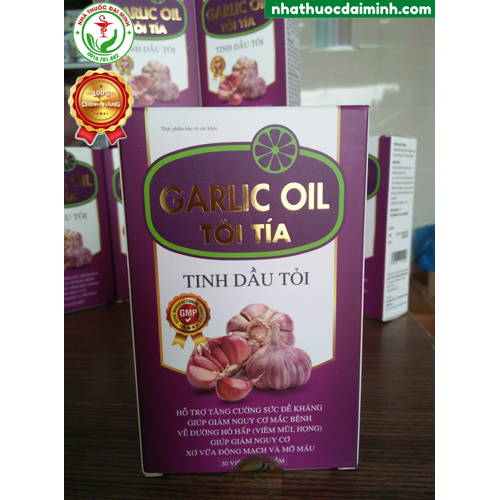 Garlic Oil Tỏi Tía Tinh Dầu Tỏi Hộp 30 Viên - Tăng Cường Sức Đề Kháng, Giảm Nguy Cơ Bệnh Đường Hô Hấ