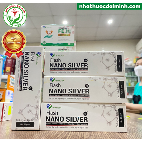 Gel Bôi Da Nano Bạc Flash Nano Silver 25g