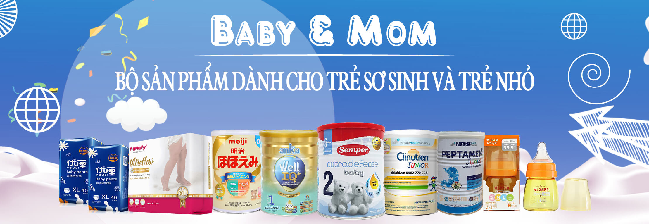 Bộ sản phẩm dành cho trẻ sơ sinh và trẻ nhỏ
