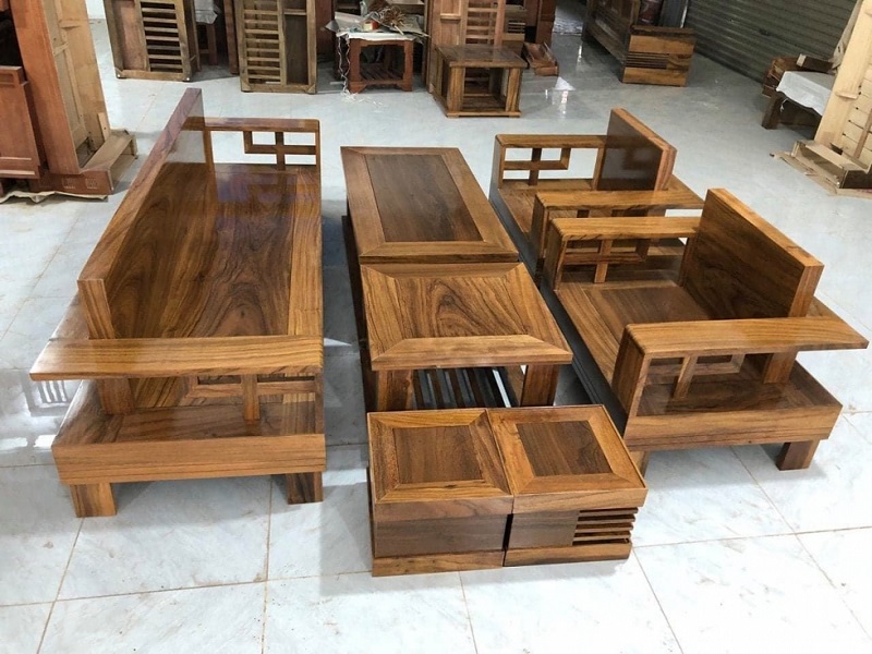 kích thước bàn ghế gỗ phòng khách chuẩn