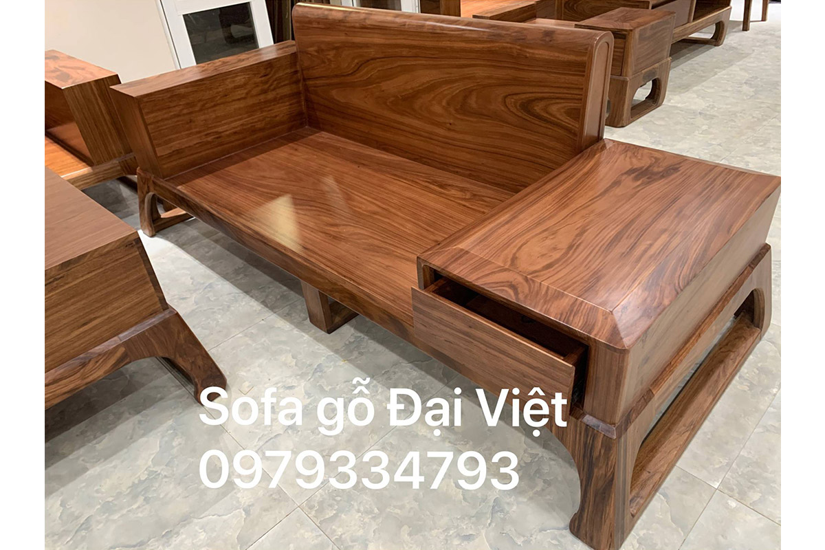 kích thước thông thường của bàn ghế sofa gỗ hương xám