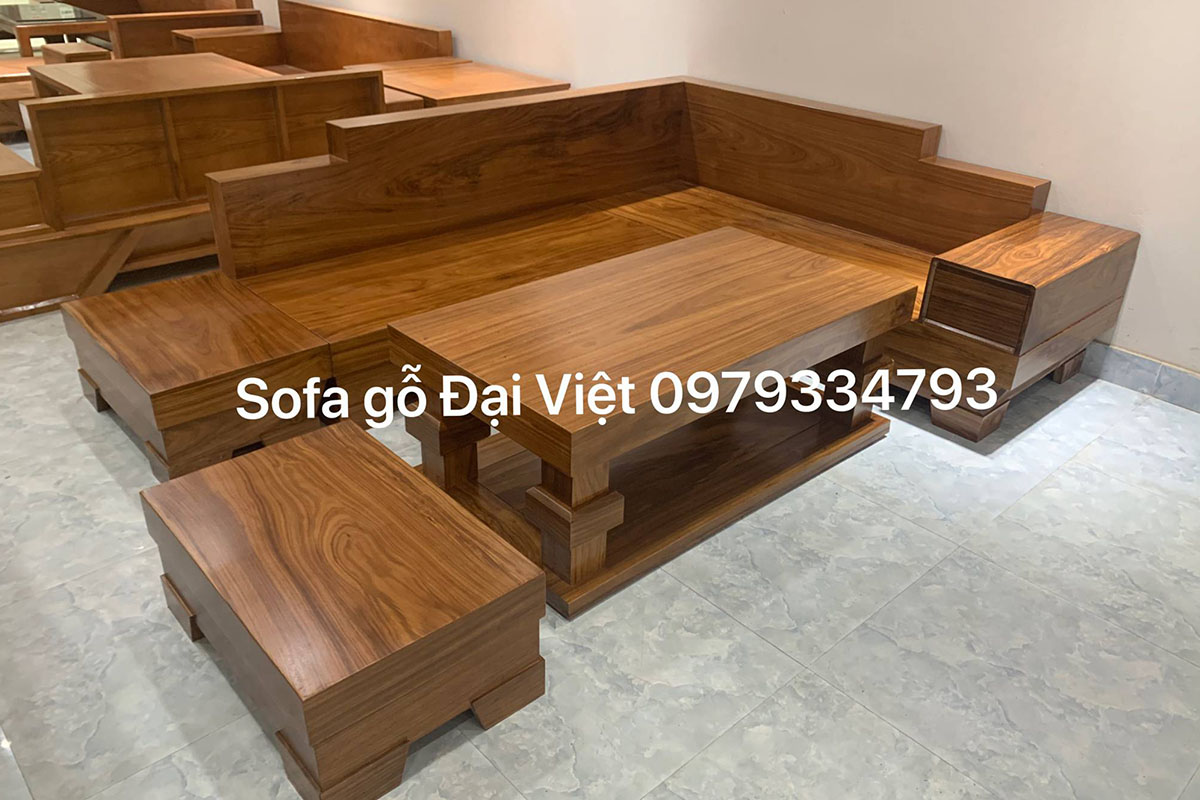 mẫu bàn ghế sofa gỗ chữ l nguyên khối đẹp