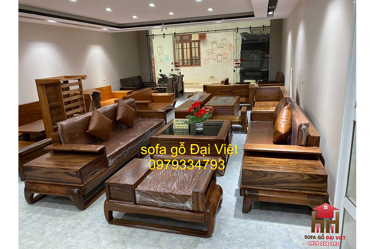 bộ Sofa gỗ hương xám DGCC68