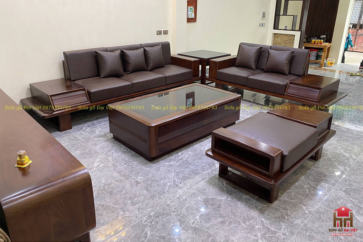 sofa gỗ hương khiến tạo nên không gian sang trọng cho phòng khách