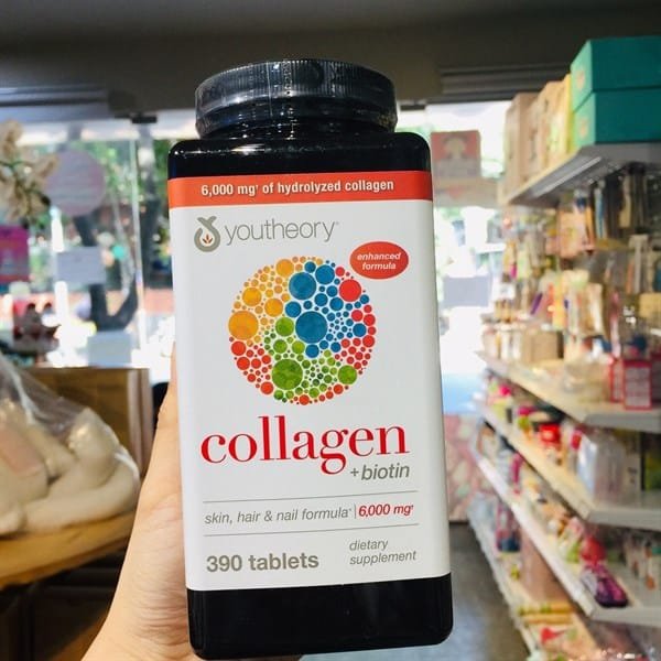 Viên uống Collagen Youtheory  Biotin của Mỹ 1000mg 390 viên